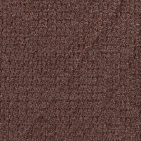 Polyester Viscose Waffle Knit Fabric, 185 gsm, 170 cm — Brown