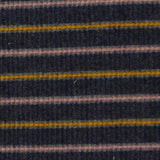 Dark Blue Horizontal-Stripe Rib Knit, Poly-Viscose