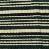 Dark Green Horizontal-Stripe Rib Knit, Viscose — texture