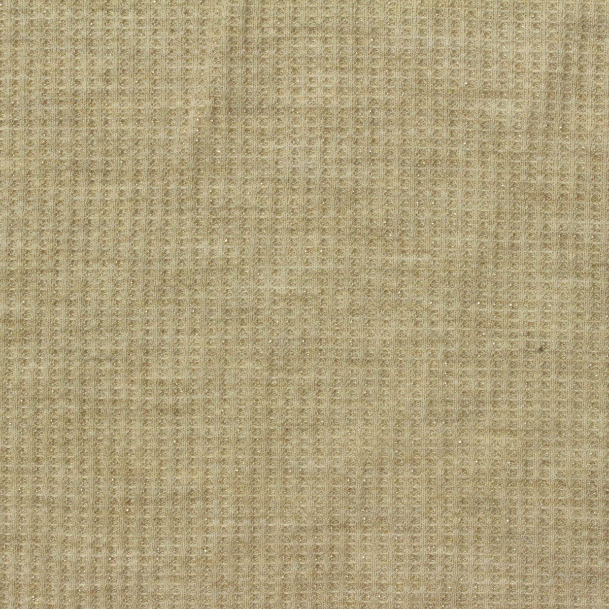Yarn-Dyed Polyester Viscose Metallic Waffle Knit Fabric, 158 gsm, 165 cm — Khaki
