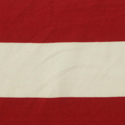 Red Horizontal-Stripe Jersey Knit, Cotton, 200 gsm