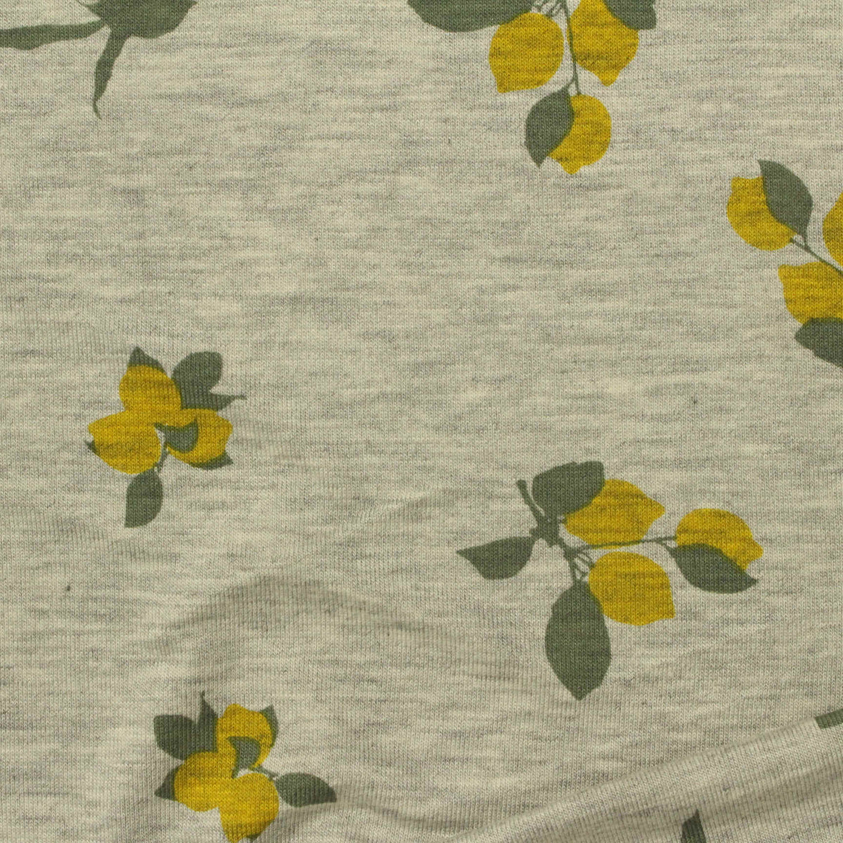 Yellow Leaves Jersey Knit, Viscose, 210 gsm