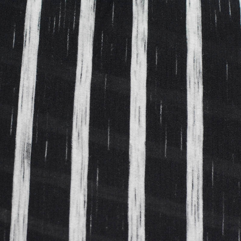 Black Stripes Jersey Knit, Viscose-Poly, 139 gsm