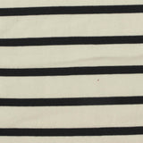 Black Horizontal-Stripe Jersey Knit, Cotton