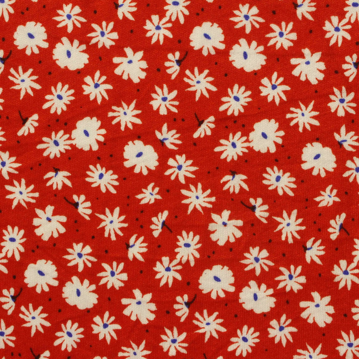 White Flowers Jersey Knit, Viscose, 175 gsm