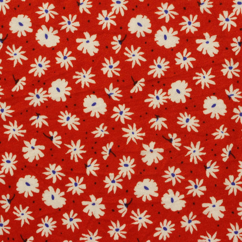 White Flowers Jersey Knit, Viscose, 175 gsm