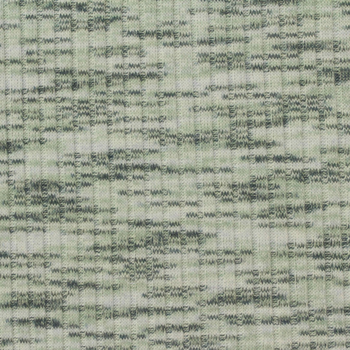 Dark Green-Grey Fine-Marl Rib Knit, Poly-Viscose