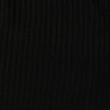 Brushed Polyester Stretch Rib Knit Fabric, 195 gsm — Black