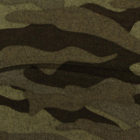 Green Camo Chunky Knit, Polyester, 195 gsm