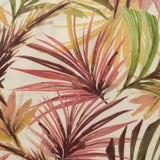 Red Tropical-Leaf Jersey Knit, Polyester