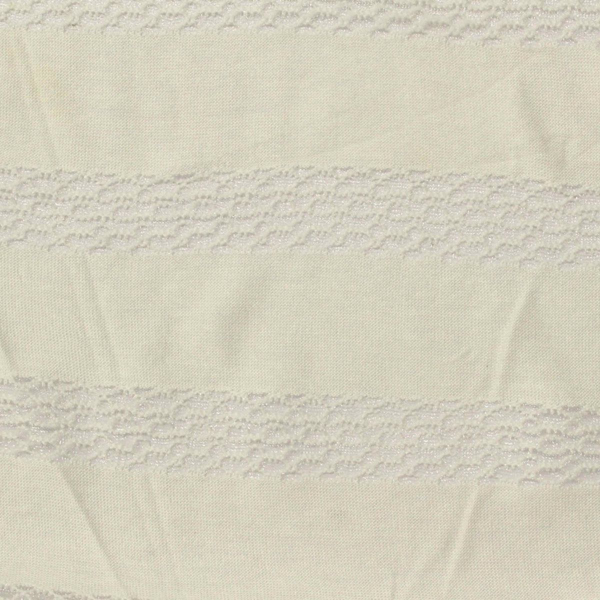 Cream Horizontal-Stripe Jacquard, Viscose-Poly