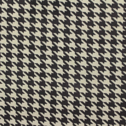 Black Houndstooth Faux Suede, Polyester