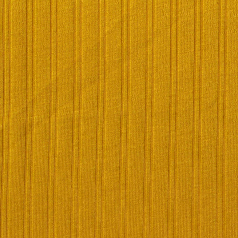 Polyester Viscose Stretch Rib Knit Fabric, 190 gsm — Yellow