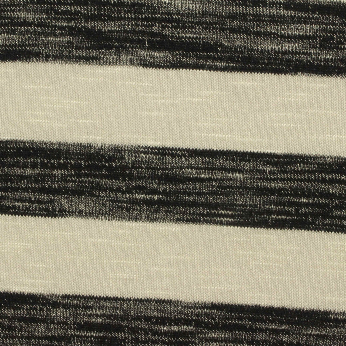Heathered Black Horizontal-Stripe Chunky Knit, Viscose-Poly