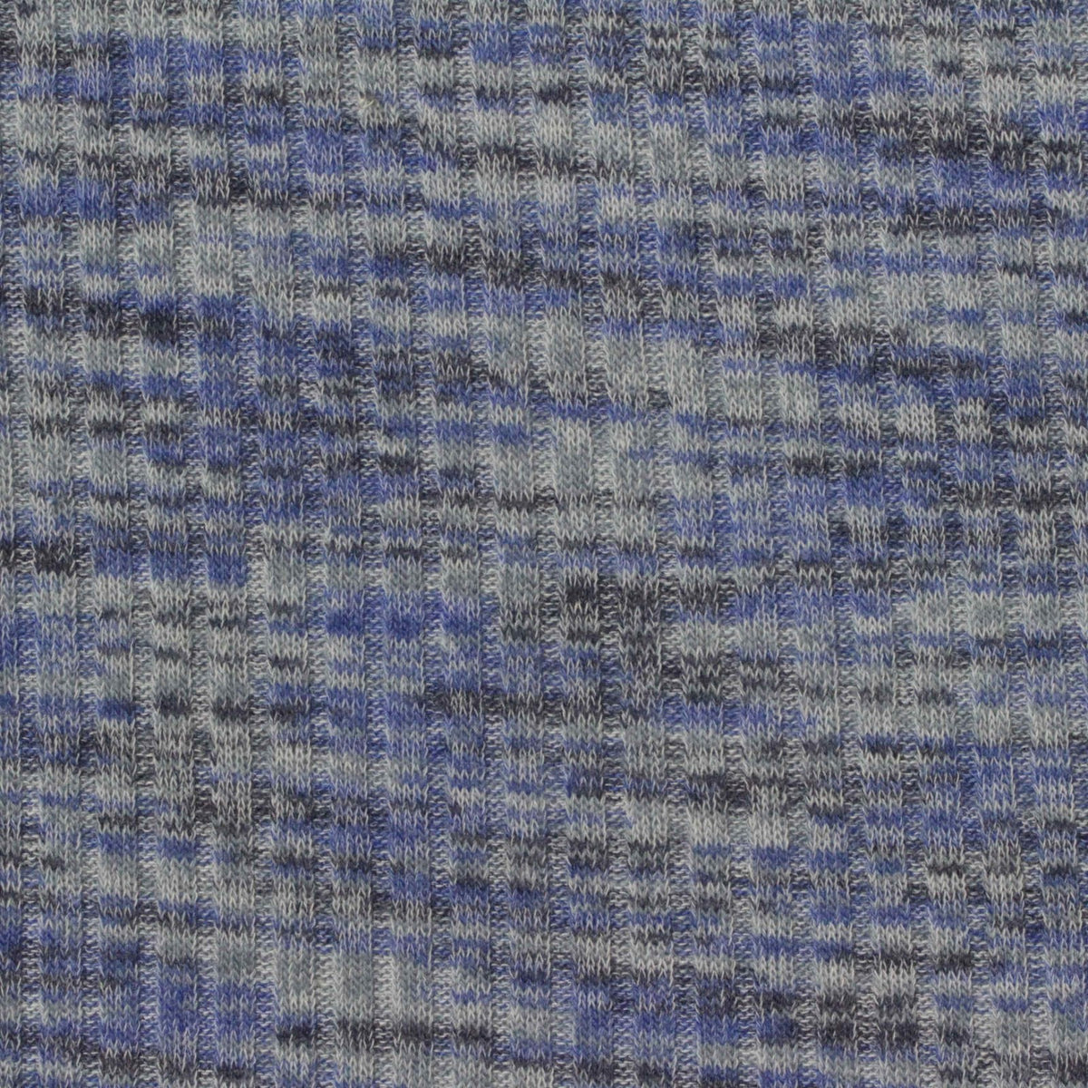 Blue Marl Rib Knit, Poly-Viscose, 215 gsm