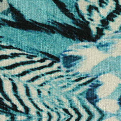 Teal Abstract-Animal Print Knit, Polyester