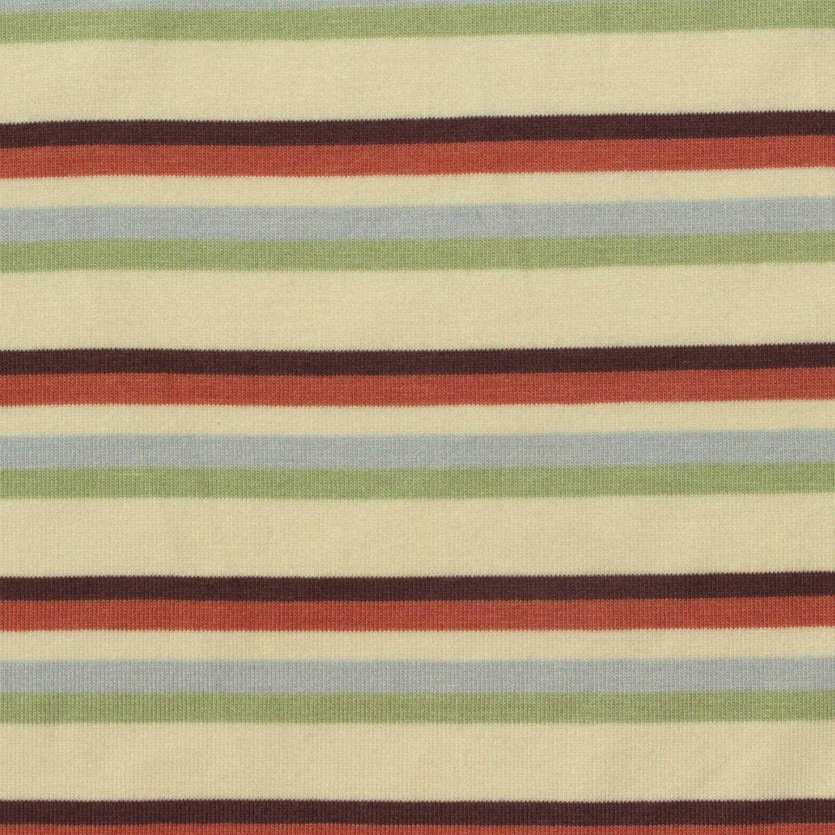 Cream Horizontal-Stripe Jersey Knit, Viscose, 200 gsm