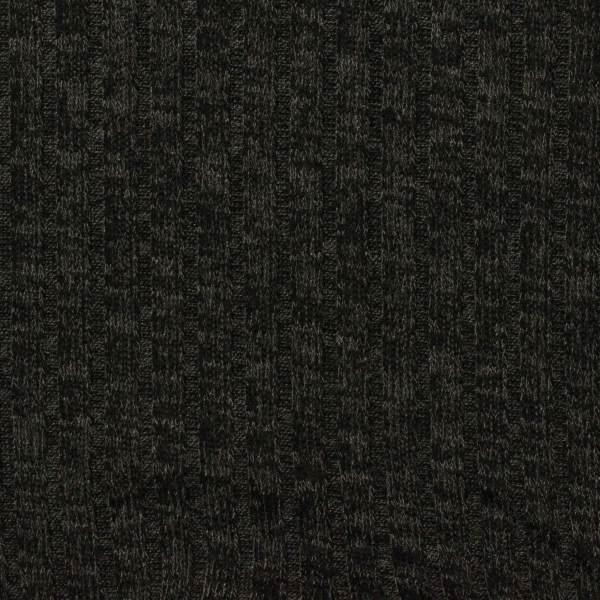 Dark Grey Marl Rib Knit, Poly-Viscose, 190 gsm