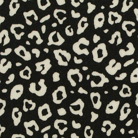 Black Leopard Milk Silk Knit, Polyester, 190 gsm
