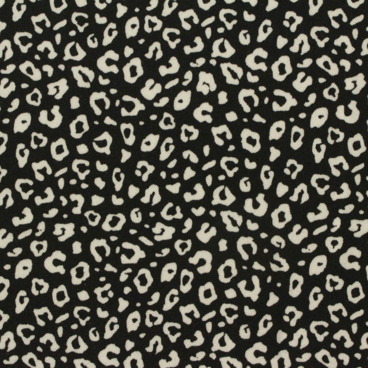 Black Leopard Milk Silk Knit, Polyester, 190 gsm