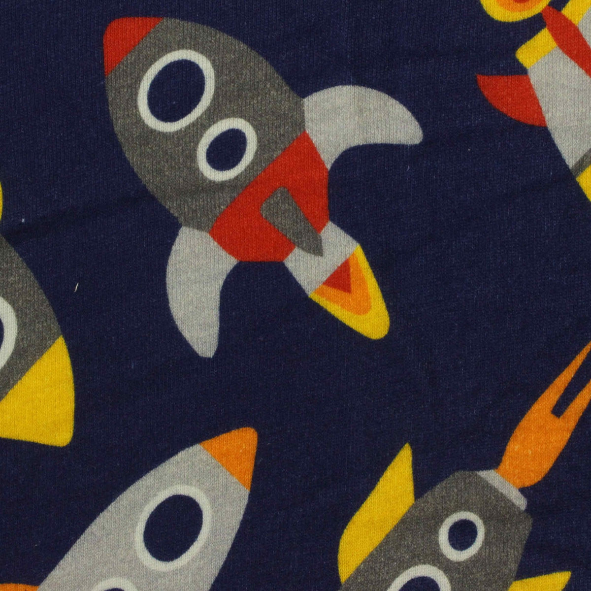 Printed Washed 100% Cotton Rib Knit Fabric, 175 gsm — Navy