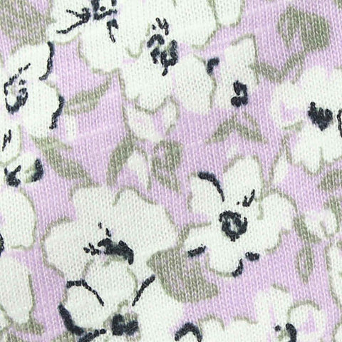 White Flowers Jersey Knit, Cotton, 165 gsm, ref EF-239020