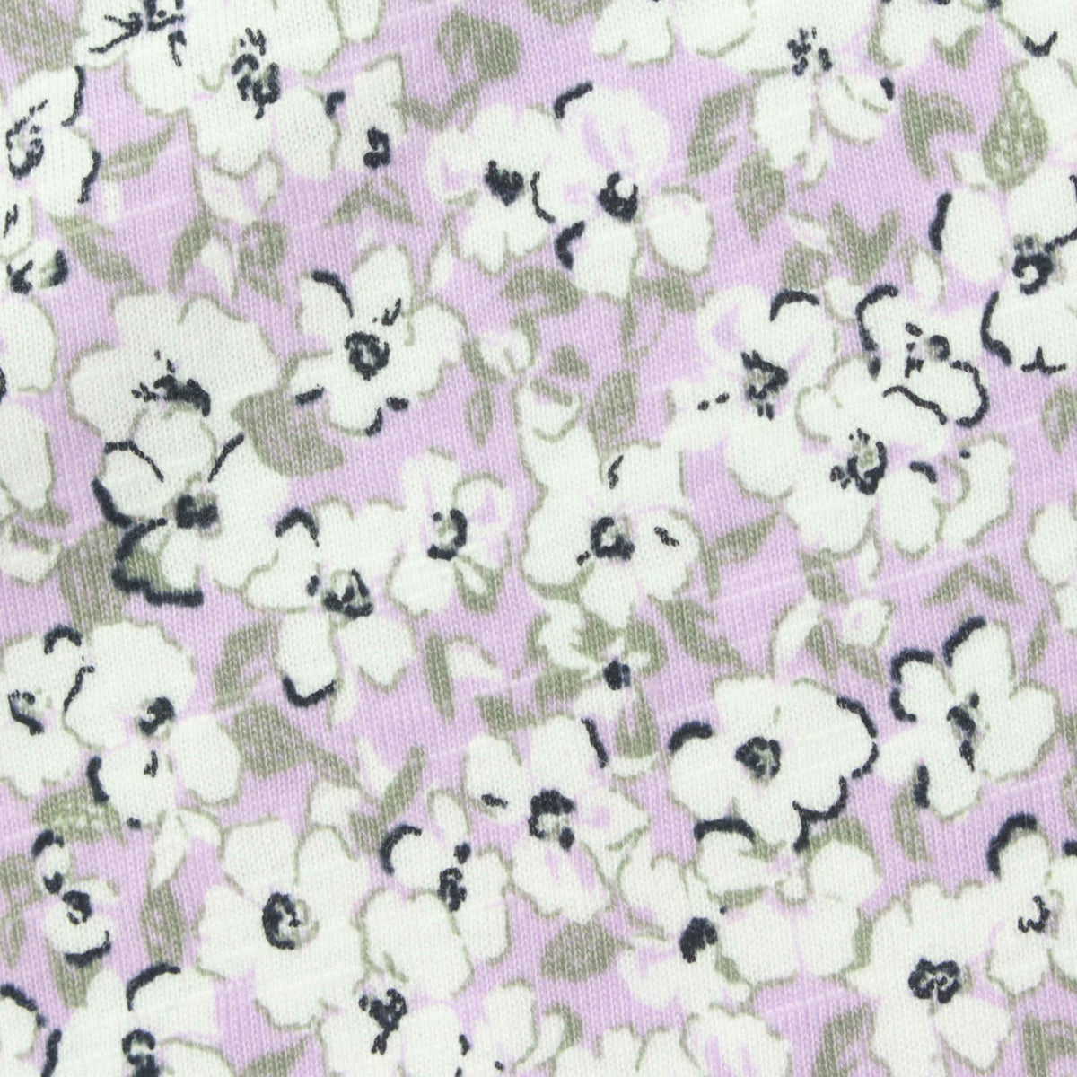 White Flowers Jersey Knit, Cotton, 165 gsm, ref EF-239020