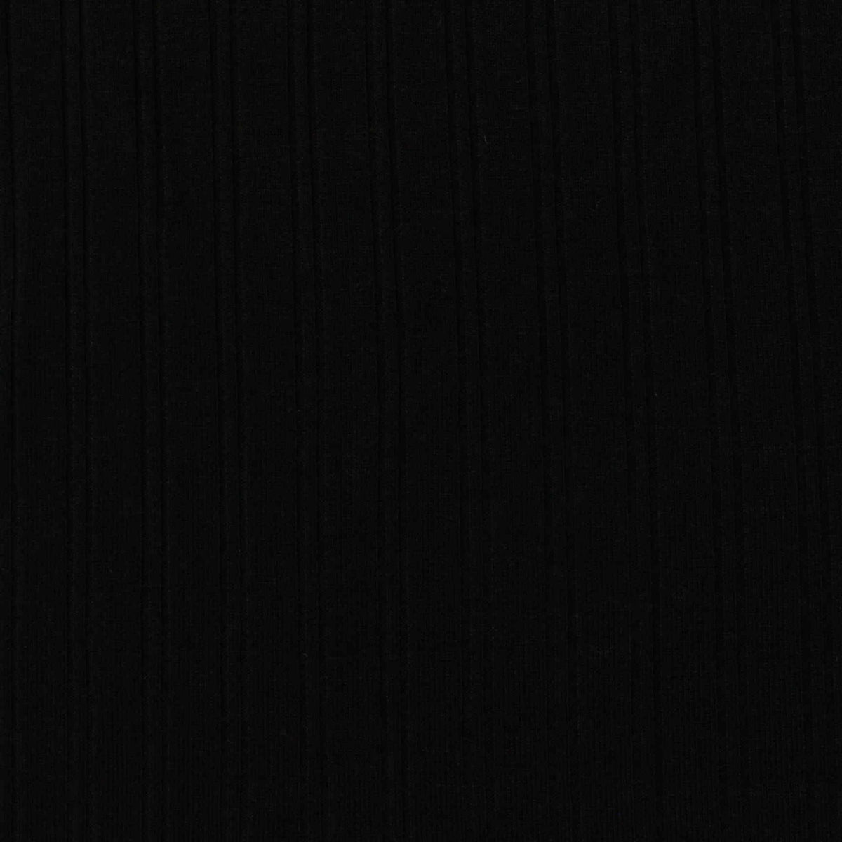 Viscose Stretch Rib Knit Fabric, 225 gsm — Black