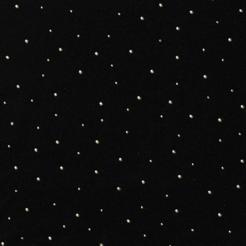 Silver Dots Jersey Knit, Viscose-Cotton