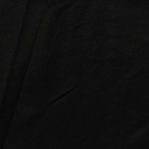 Brushed 100% Polyester Jersey Knit Fabric, 110 gsm, 160 cm — Black