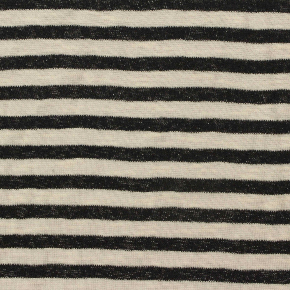 Black Horizontal-Stripe Rib Knit, Poly-Cotton, 130 gsm