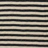 Black Horizontal-Stripe Rib Knit, Poly-Cotton
