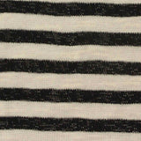 Black Horizontal-Stripe Rib Knit, Poly-Cotton — texture
