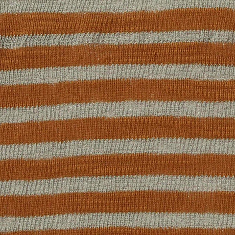 Rust Horizontal-Stripe Rib Knit, Poly-Cotton