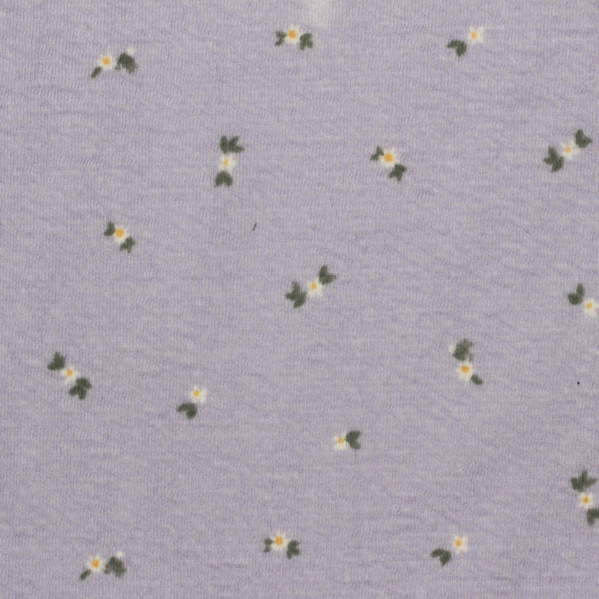White Flowers Interlock Knit, Cotton-Poly