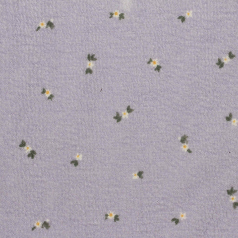 White Flowers Interlock Knit, Cotton-Poly