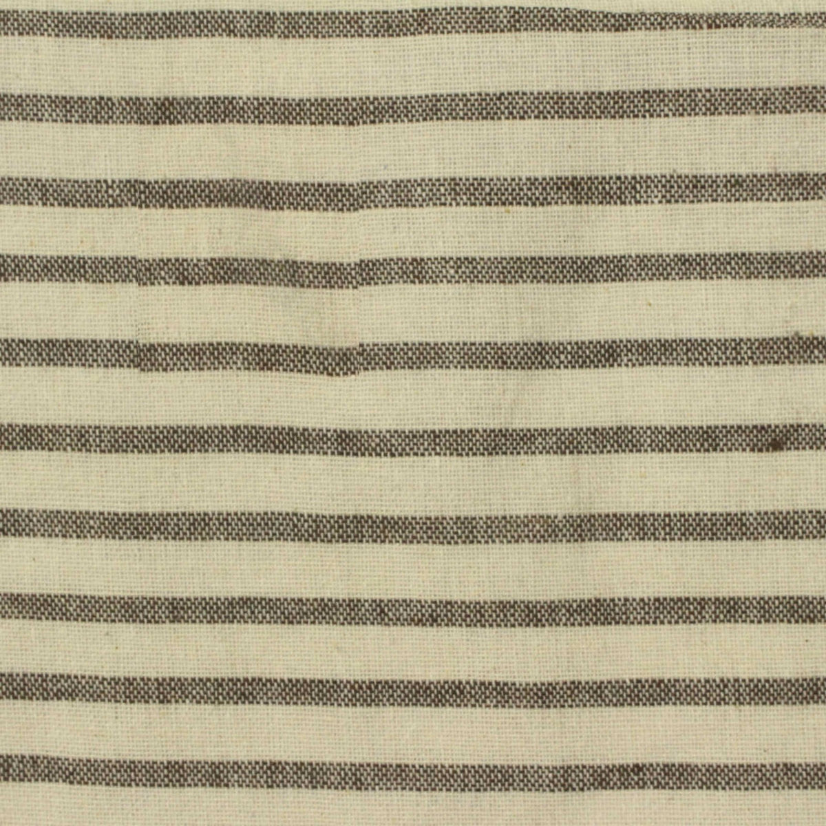Dark Brown Horizontal-Stripe Woven, Cotton-Poly