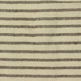 Dark Brown Horizontal-Stripe Woven, Cotton-Poly