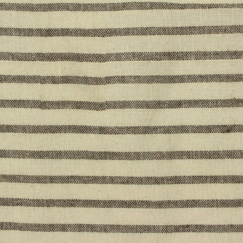 Dark Brown Horizontal-Stripe Woven, Cotton-Poly