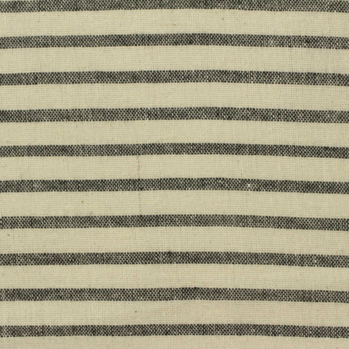 Black Horizontal-Stripe Woven, Cotton-Poly