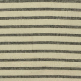 Black Horizontal-Stripe Woven, Cotton-Poly