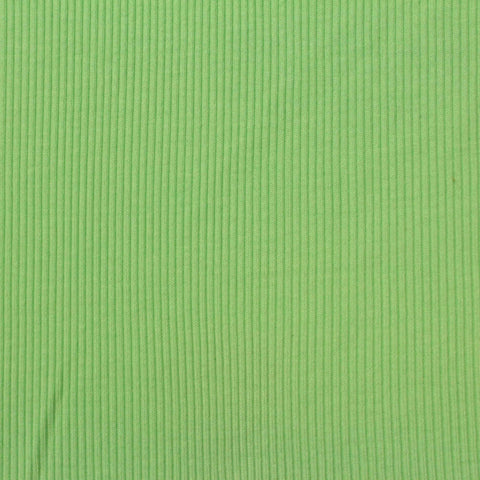 Polyester Cotton Blend Rib Knit Fabric, 300 gsm — Green