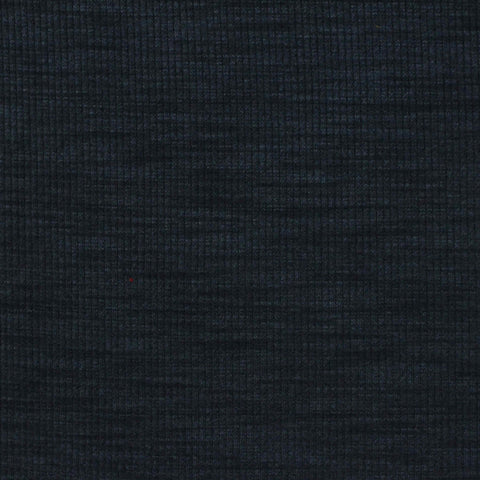 Dark Blue Heather Rib Knit, Poly-Viscose