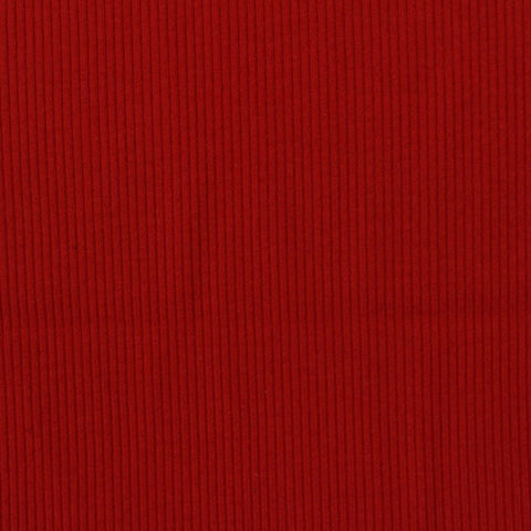 Polyester Cotton Blend Rib Knit Fabric, 319 gsm — Red
