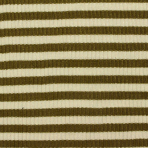 Olive Horizontal-Stripe Rib Knit