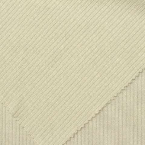 Polyester Viscose Stretch Rib Knit Fabric, 270 gsm, 155 cm — Beige