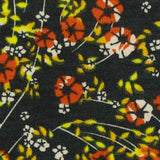 Orange Flowers Jersey Knit, Polyester — texture