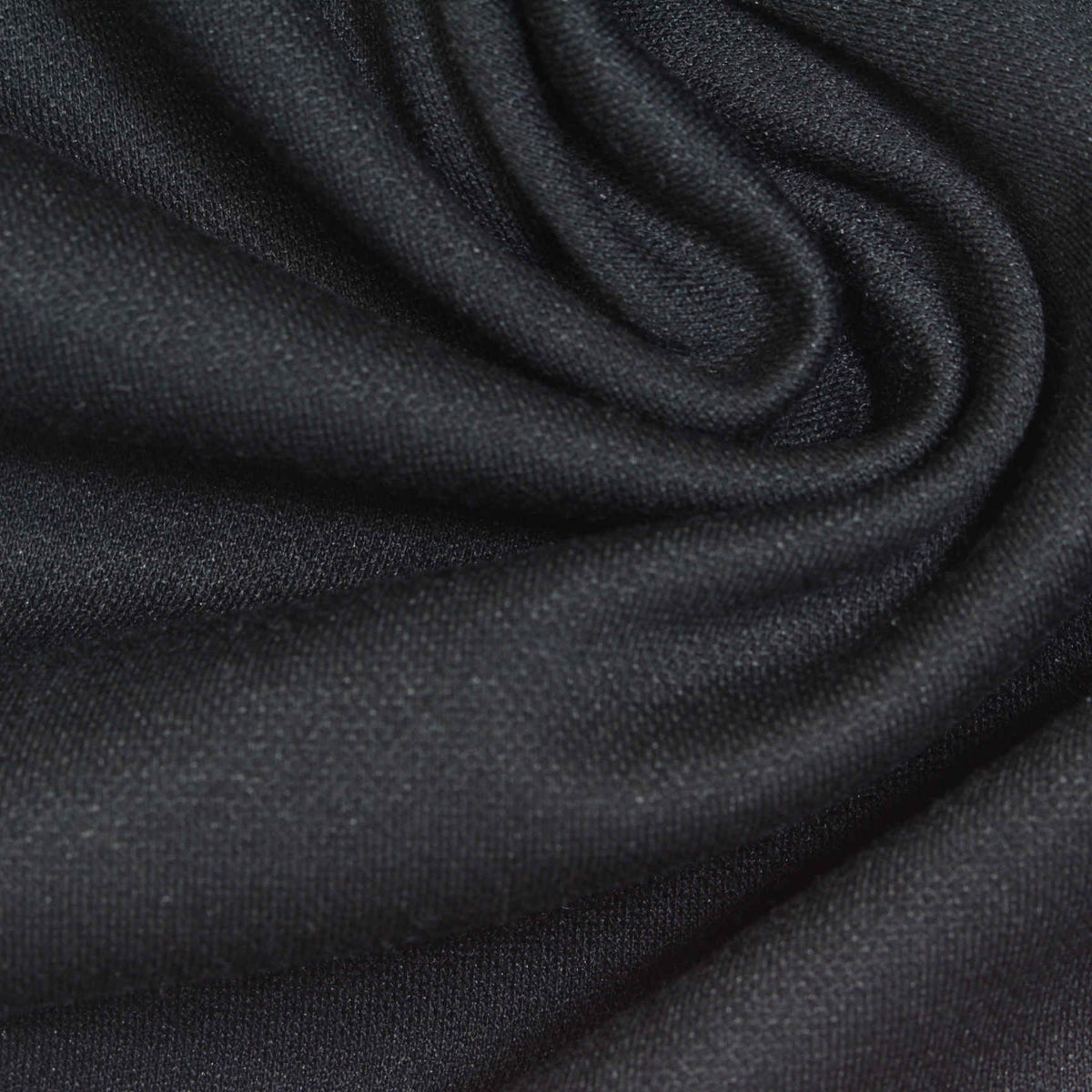 Polyester Viscose Piqué Knit Fabric, 315 gsm, 150 cm — Black