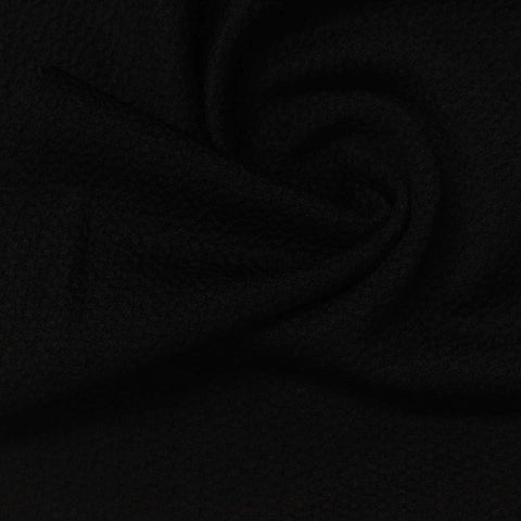 Jacquard Polyester Stretch Knit Fabric, 280 gsm, 165 cm — Black