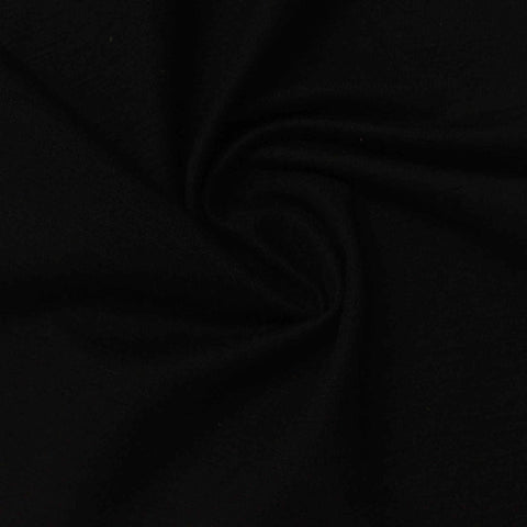 Slub Cotton Nylon Stretch Piqué Knit Fabric, 270 gsm, 180 cm — Black